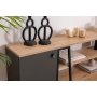 Lissa Medienbank 160 cm - Saphireiche/Schwarz