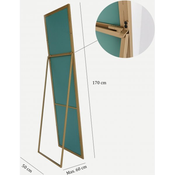 Cooler Bodenspiegel 170 cm - Goldrahmen