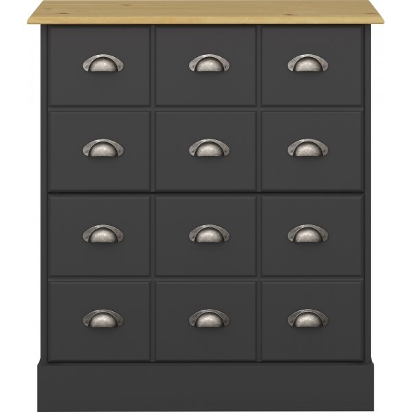 Nola Schuhschrank - Schwarz/Beige