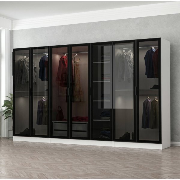Cavolo Kleiderschrank 315 cm, Variante A - Weiß