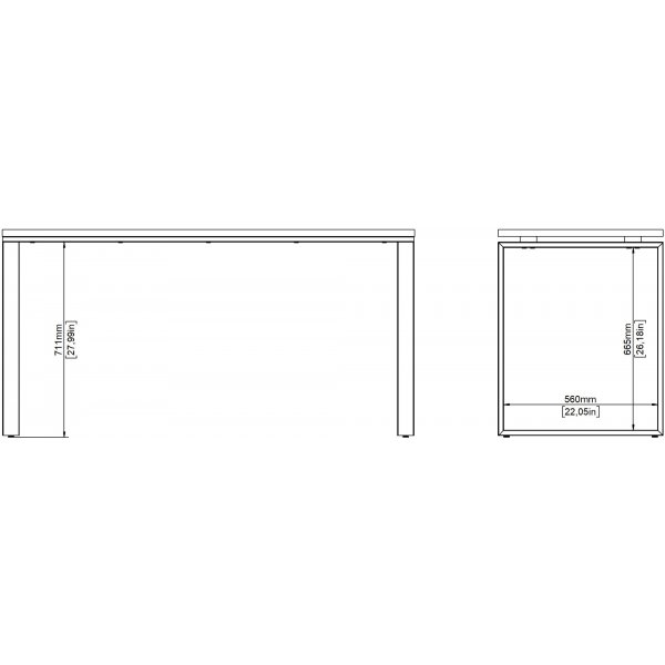 Schilderschreibtisch 150 cm - Mattgrau/Hickory