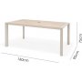 Urbanite-Essgruppe mit Esstisch 160 cm und 6 stapelbaren Esszimmerstühlen - Beige