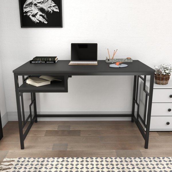 Kennesaw Schreibtisch 120 x 60 cm - Schwarz/Anthrazit