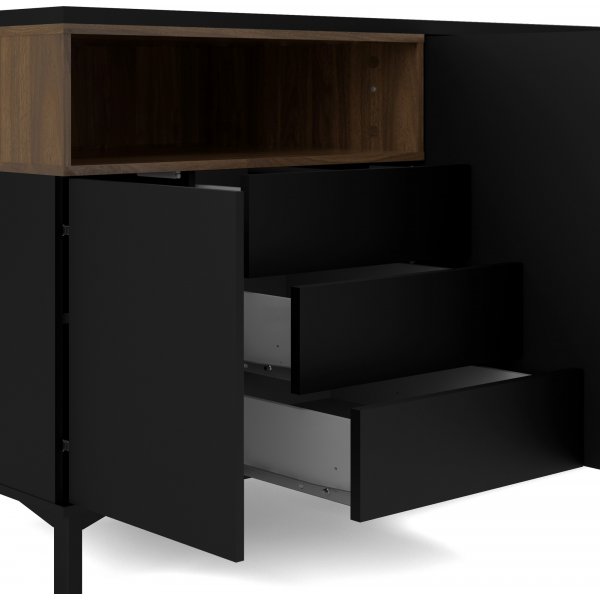 Roomer Sideboard - Schwarz/Walnuss