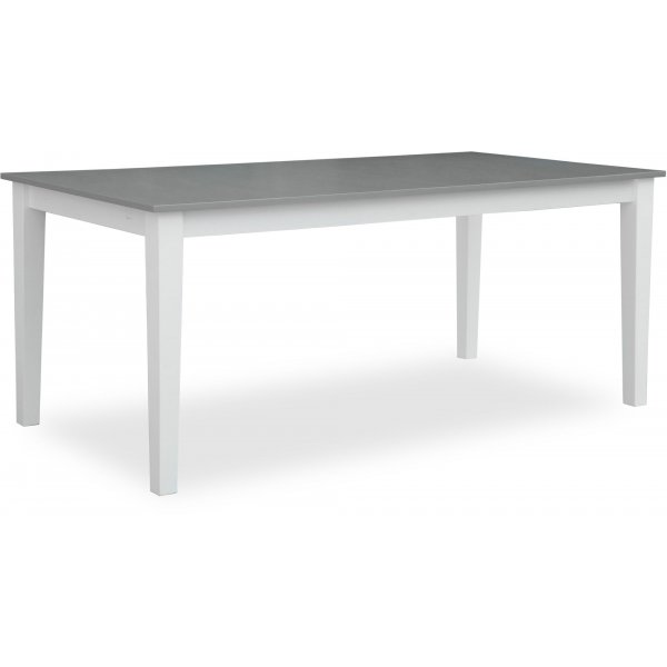 Essgruppe: Fårö Esstisch - weiß/grau - 140 cm + 4 Fårö Stühle - weiß/grau + 4.00 x Serviettenringe