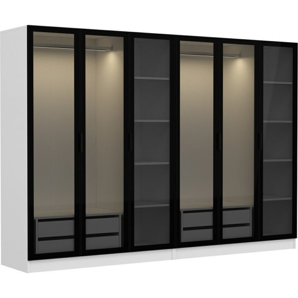 Cavolo Kleiderschrank 270 cm, Variante B - Weiß