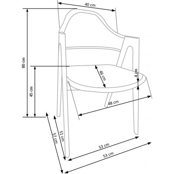 Stuhl Pearl - Grau (PU) / Holz