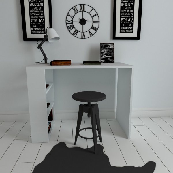 Kühler Schreibtisch 90x50 cm - Weiß