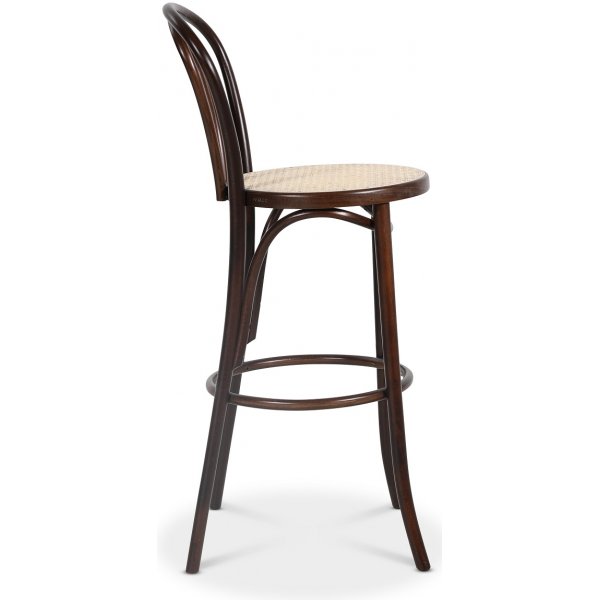 Biegeholz Barstuhl No 18 - Walnuss / Rattan