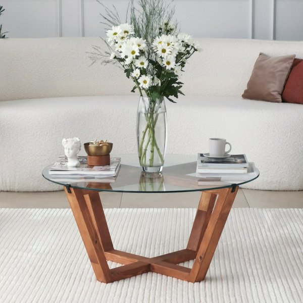 Lotus Couchtisch Ø75 cm - Holz