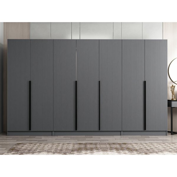 Cikani Kleiderschrank 315x52x210 cm, Variante A - Anthrazit