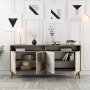 Milan Sideboard 160 cm - Nussbaum/weißer Marmor