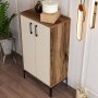 Prager Schuhschrank - Nussbaum/Creme