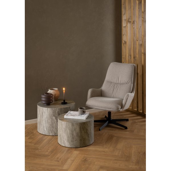Dice Couchtisch Ø50/58 cm - Grau