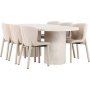 Esstisch Narvik mit 6 Astoria-Stühlen - Beige