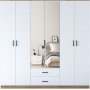 Bardo Kleiderschrank 210 x 51,5 x 210 cm - Walnuss/Weiß