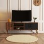 Exxen Medienbank 150 cm - Walnuss/Anthrazit