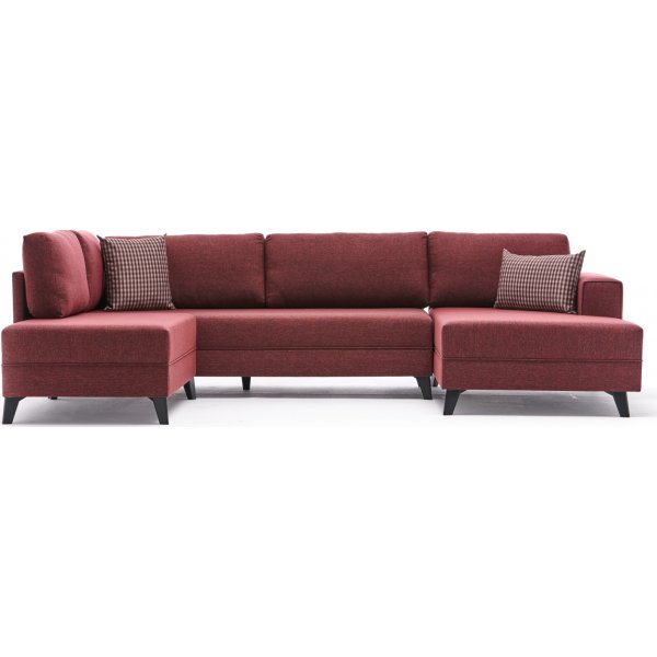 Efsun U-Bettsofa - Burgund