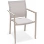 Urbanite-Essgruppe mit Esstisch 160 cm und 6 stapelbaren Esszimmerstühlen - Beige