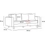 Berlin 2-Sitzer Sofa - Anthrazit/Gold