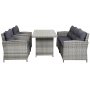 Santiago Outdoor-Gruppe aus synthetischem Rattan - Grau