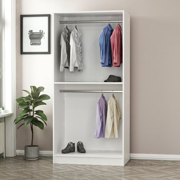 Larett Kleiderschrank 90 cm - Weiß