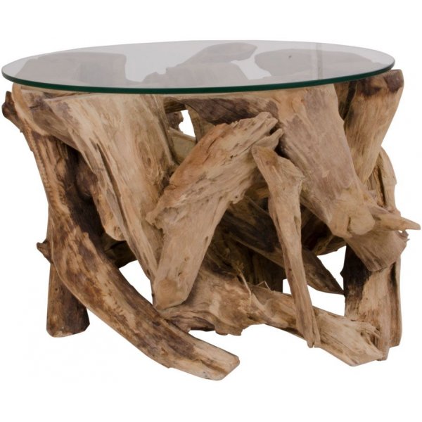 Grand Canyon Couchtisch 60 x 60 cm - Teak/Glas