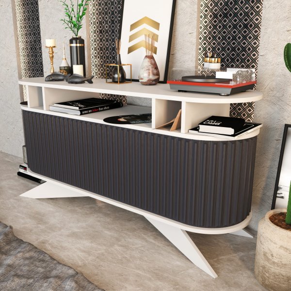 Stormy Sideboard - Weiß/Anthrazit