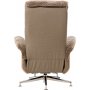 Schaffellsessel mit Fußhocker - Braun / Eiche - Ulla