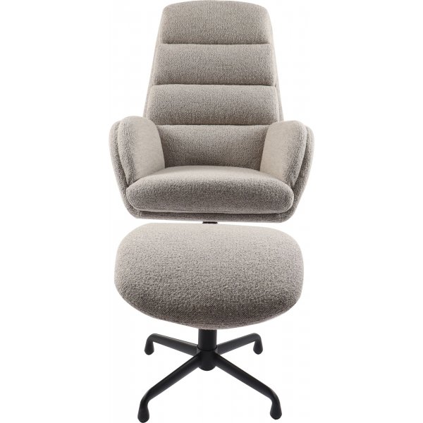 Manitoba-Liegestuhl mit Fußhocker - Taupe