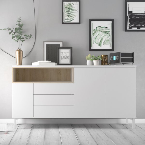 Roomers Sideboard - Weiß/Eiche