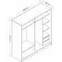 Kapusta Kleiderschrank 220x52x210 cm - Weiß/Schwarz/Braun