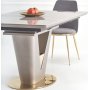 Valentino Esstisch 160-220 x 90 cm - Grauer Marmor/Hellgrau/Gold
