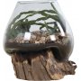 San Marino Wassertropfenvase - Teak/Glas - 15-20 cm