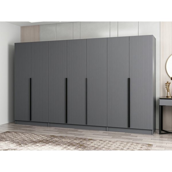 Cikani Kleiderschrank 315x52x210 cm, Variante A - Anthrazit