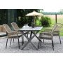 Scottsdale Outdoor-Essgruppen-Esstisch mit 4 Ystad-Gestellstühlen - Grau/Beige