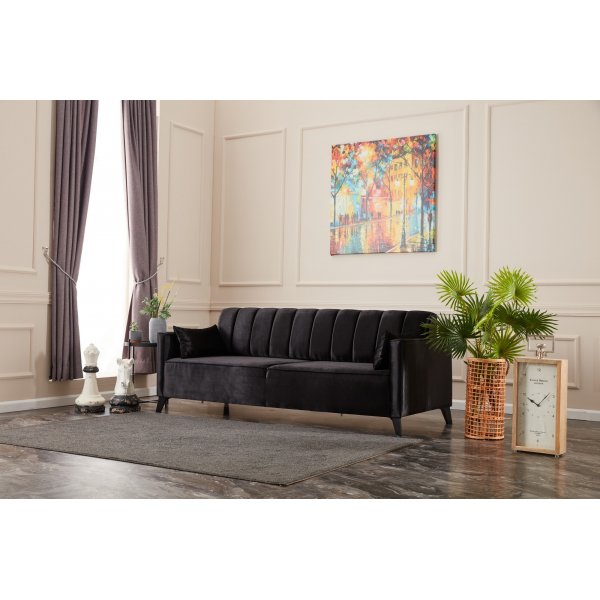 3-Sitzer-Schlafsofa - Schwarz