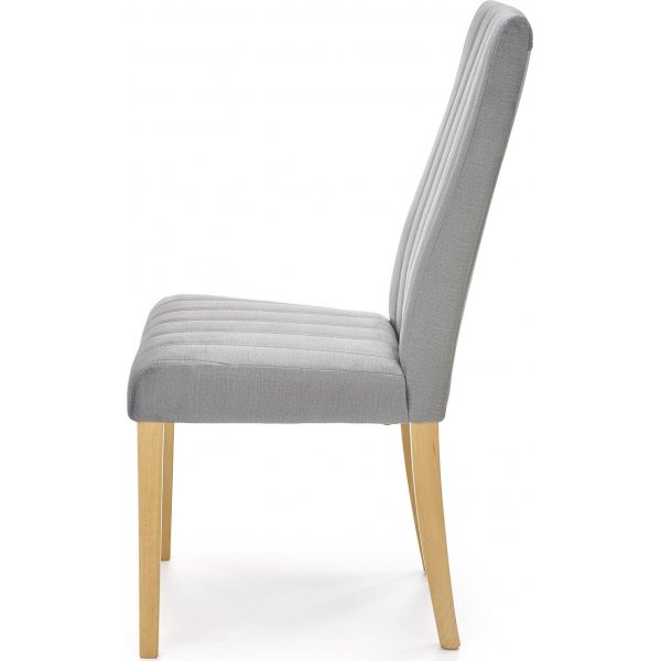 Stuhl Heather - Grauer Samt & Holz