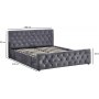 Doppelbett grauer Samt 180 x 200 cm - Dubai + Möbelfüße