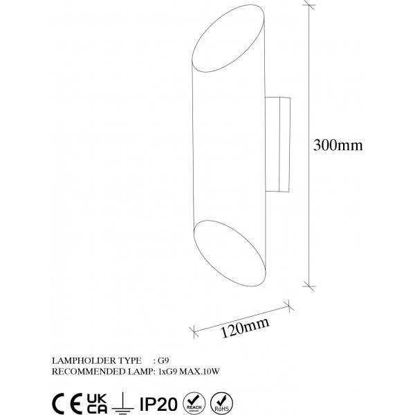 Cut Wandleuchte 11810 - Schwarz/Gold