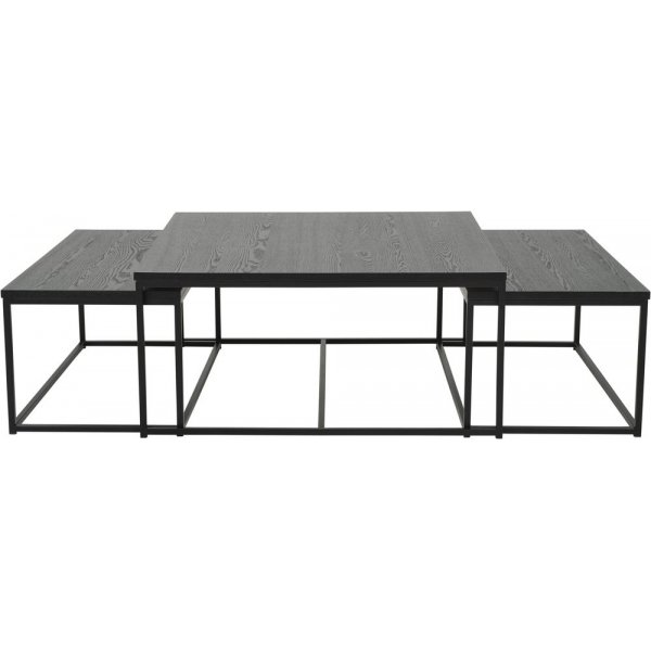 Natalie Couchtisch-Set 90x90 | 85x44 cm - Schwarz
