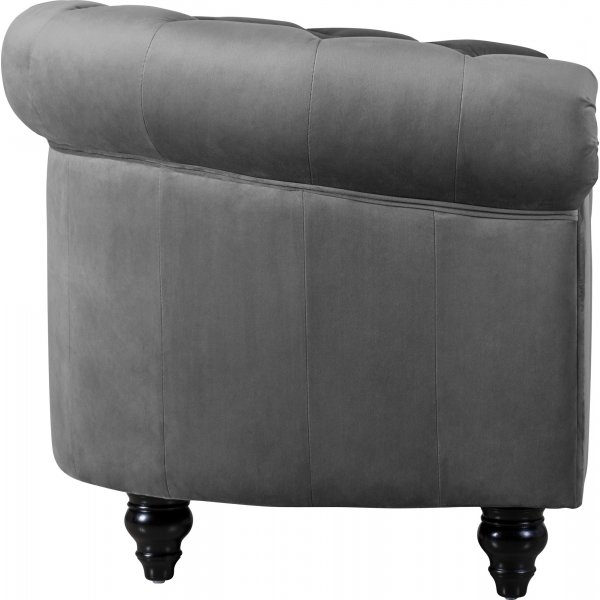 Sessel Chesterfield grau Samt Royal