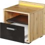 Qubic Nachttisch - Artisan Eiche/Grau/Schwarz