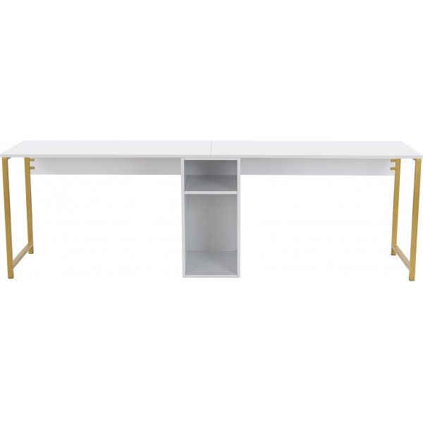 Twin-Schreibtisch - Weiß/Gold
