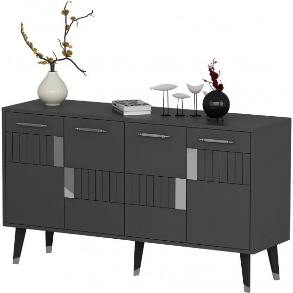 Moda Sideboard - Anthrazit/Silber