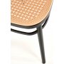 Stapelbarer Esszimmerstuhl mit Rattansitz