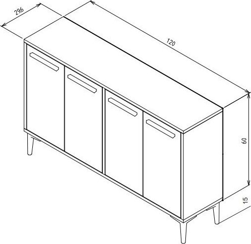 Stria Sideboard - Saphireiche/Anthrazit