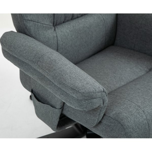 Relaxsessel grau mit Fußhocker - Oslo
