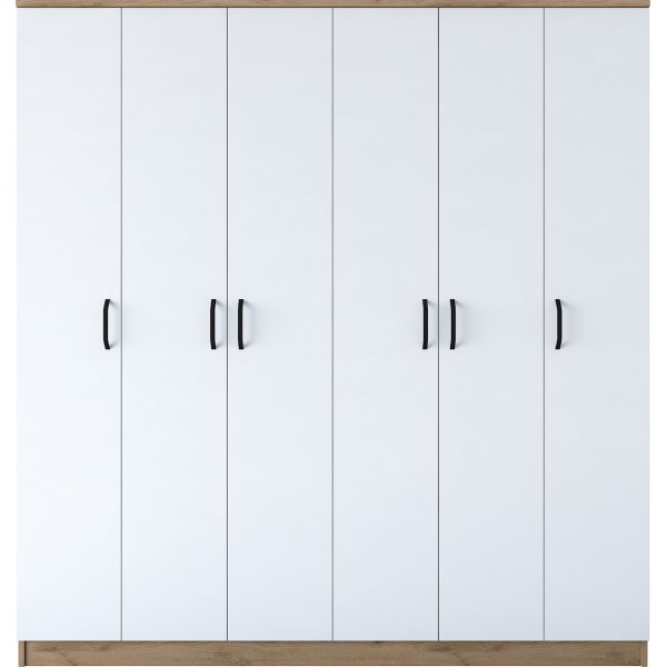 Baden Kleiderschrank 14 - Nussbaum/weiß