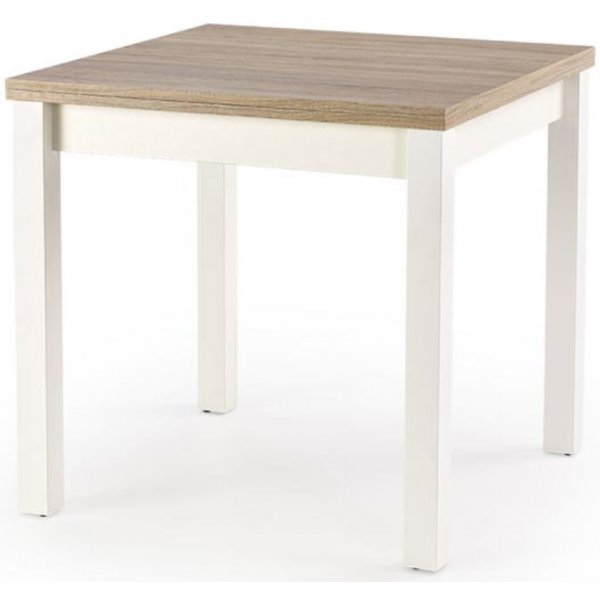 Yaritza ausziehbarer Esstisch 80-160 cm - Weiß/Eicheonoma